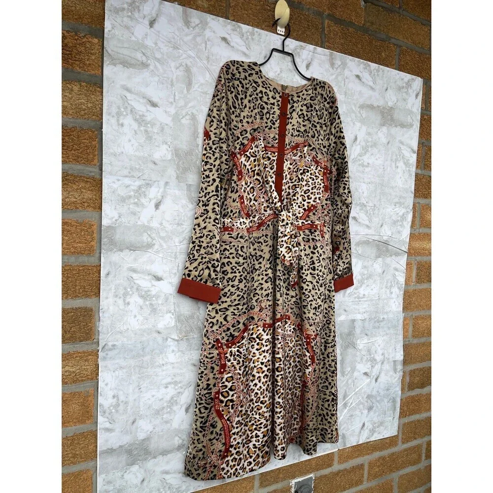 Sara Navon Scarf Print Chain Dress - Dark Academia Vibe size small
